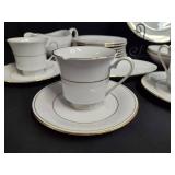 Elegant White and Gold-Toned Trimmed Fine China Dining Set (More Not Pictured)