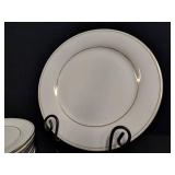 Elegant White and Gold-Toned Trimmed Fine China Dining Set (More Not Pictured)
