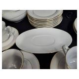 Elegant White and Gold-Toned Trimmed Fine China Dining Set (More Not Pictured)