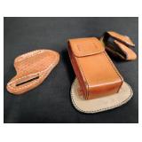 Handcrafted Tan Leather Belt Holster