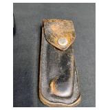 1950s Leather Gun Holster with Red Speedloader