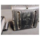1950s Leather Gun Holster with Red Speedloader