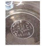 Set of Clear Glass Swirl Pattern Serving Bowls