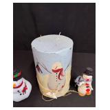 Handcrafted Winter Snowman Candle Set