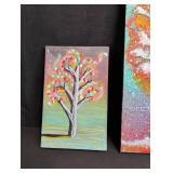 Original Fall and Spring Tree Paintings - Set of 2