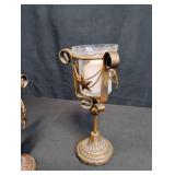 Rustic Star & Rope Metal Candle Holders