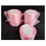 Pink Satin Ribbon Rolls 5 Roll of 35 feet