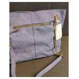 Blue Shoulder Bag with Gold Chain