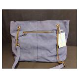 Blue Shoulder Bag with Gold Chain