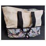 Tropical Palm Print Insulated Tote Bag