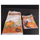 Fall Holiday Party Supply Bundle - Table Cover and Halloween Game