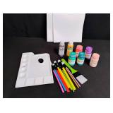 Complete Acrylic Paint Art Set with Palette and Brushes