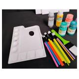 Complete Acrylic Paint Art Set with Palette and Brushes