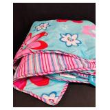 Floral and Striped Reversible Bedding Set