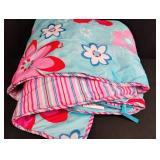 Floral and Striped Reversible Bedding Set