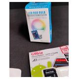 New Electronics Bundle - LED Bulb, Memory Card & Travel Accessories