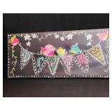 Whimsical Birds and Bunting Chalkboard Art