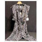 Designer Black and White Floral Lace Dress