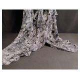 Designer Black and White Floral Lace Dress