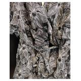 Designer Black and White Floral Lace Dress