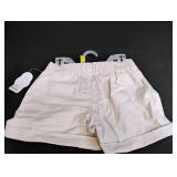 White Pull-On Elastic Waist Shorts Size M