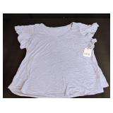 A.n.a White Cotton Flutter Sleeve Top XL