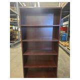 (2) Tall Dark Wood Bookshelfs