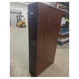 (2) Tall Dark Wood Bookshelfs