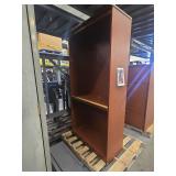 (2) Tall Dark Wood Bookshelfs