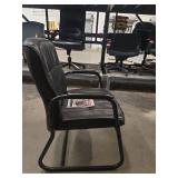 (2) Black Leather Office Chair