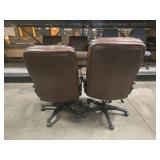 (2) Brown Leather Executive Office Chair