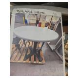 Industrial Round CafÃ© Tables with Metal Base