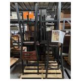 (8) Bar Stools with Wood Mahogany Seat