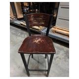 (8) Bar Stools with Wood Mahogany Seat