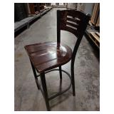 (8) Bar Stools with Wood Mahogany Seat