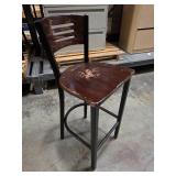 (8) Bar Stools with Wood Mahogany Seat