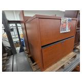 Wood Filing Cabinet with Hutch