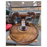 Round Wood Table with Pedestal Base