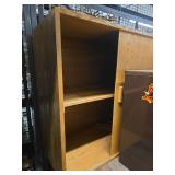 Wood and Metal Cabinet  and 5ft Wooden Shelf