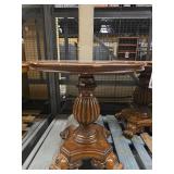 30in - Ornate Carved Wood Pedestal Tables