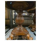 30in - Ornate Carved Wood Pedestal Tables