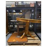 Traditional Oak Pedestal Dining Table and Restaurant Style Table