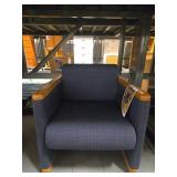 Mid-Century Polka Dot Armchair with Wooden Arms