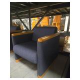 Mid-Century Polka Dot Armchair with Wooden Arms