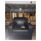 Navy Blue Leather Club Chair