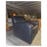 Navy Blue Leather Club Chair