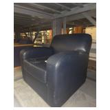 Navy Blue Leather Club Chair