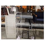 Contemporary Display Shelving Unit with Metal Base