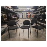(3)Black Office Guest Chairs