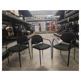 (3)Black Office Guest Chairs
